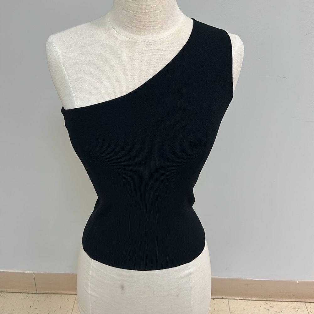 Vince One-Shoulder Black Top, XXS